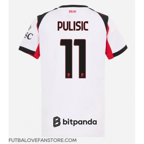 AC Milan Christian Pulisic #11 Vonkajší Ženy futbalový dres 2025-26 Krátky Rukáv AC Milan Christian Pulisic #11 Vonkajší Ženy futbalový dres 2025-26 Krátky Rukáv